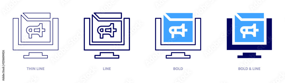 Marketing metrics icon in 4 different styles. Thin Line, Line, Bold, and Bold Line. Duotone style. Editable stroke Marketing metrics icon in 4 different styles. Thin Line, Line, Bold, and Bold Line. Duotone style. Editable stroke