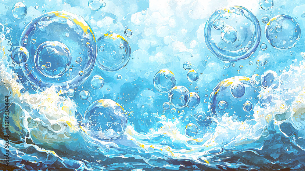 custom made wallpaper toronto digitalOcean Waves and Bubbles: An Abstract Water Scene