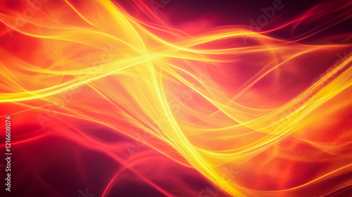 Wallpaper Mural An abstraction with flowing red and yellow light waves that creates a sense of energy, warmth and movement with a dynamic and vibrant visual effect . Torontodigital.ca