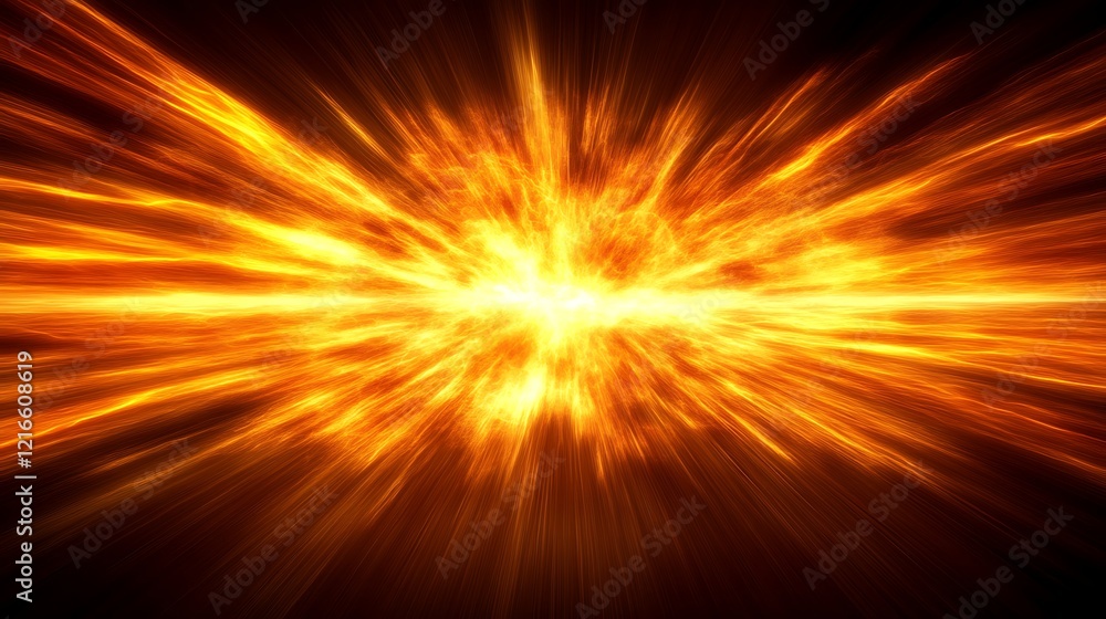 Fiery Explosion Abstract Energy Burst Radiating Light Fiery Explosion Abstract Energy Burst Radiating Light