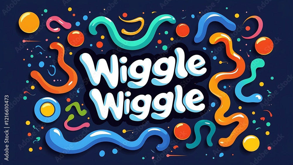 Wiggle Wiggle Colorful Abstract Design with Liquid Shapes Wiggle Wiggle Colorful Abstract Design with Liquid Shapes