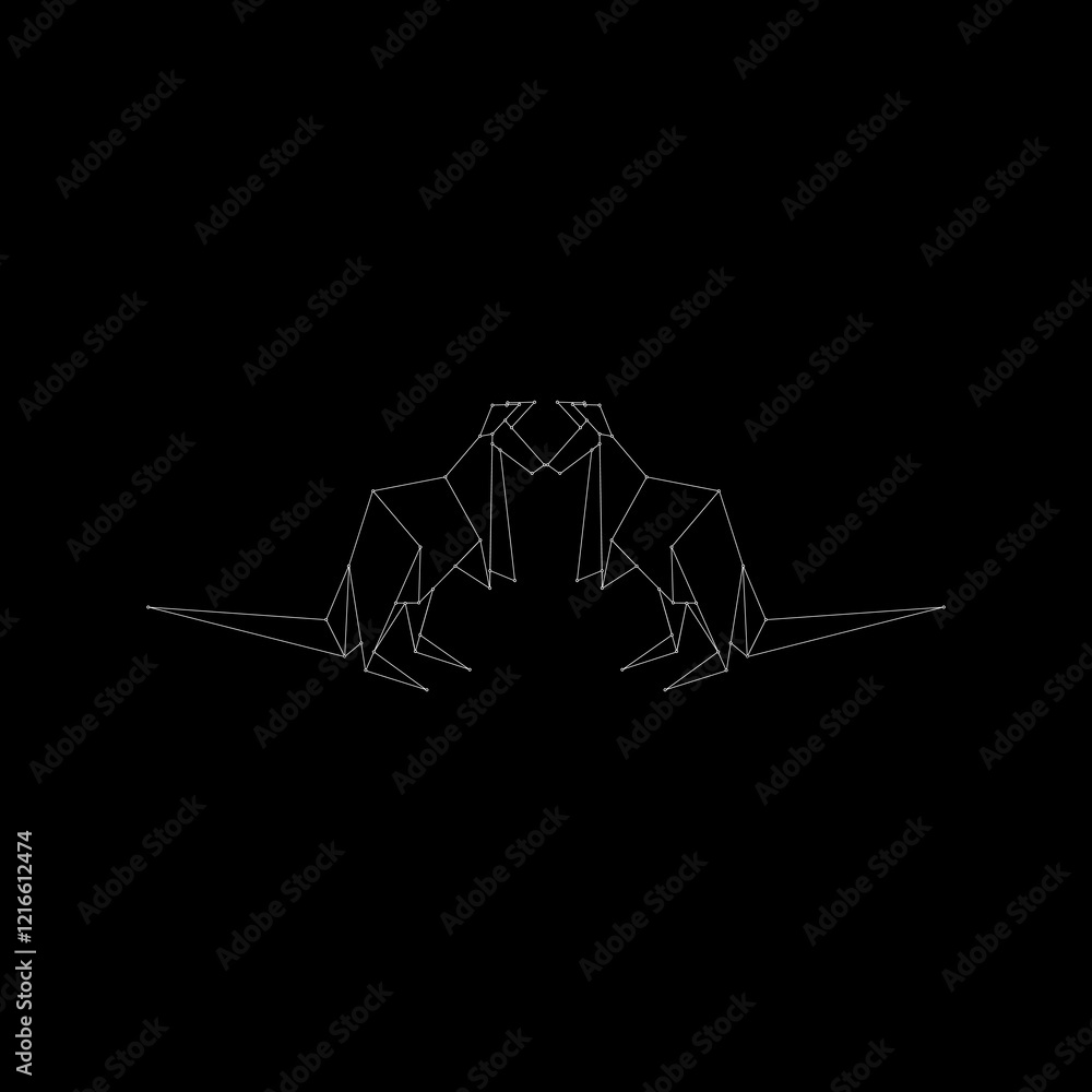 Pair Kangaroo Polygonal Lines, can use for Logo, Pictogram, Animal Figure, Website, Apps, or Graphic Design Element. Vector Illustration Pair Kangaroo Polygonal Lines, can use for Logo, Pictogram, Animal Figure, Website, Apps, or Graphic Design Element. Vector Illustration