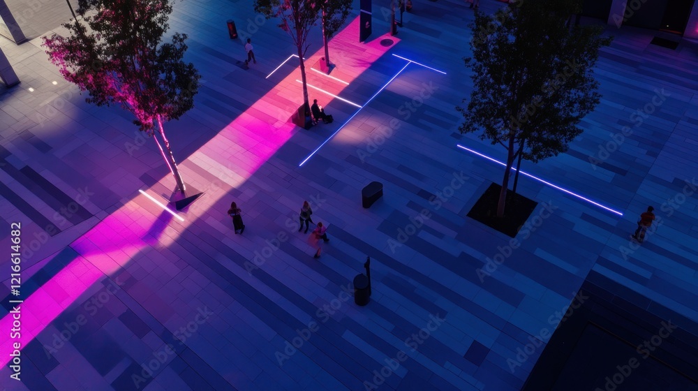 Fototapeta premium Neon City Square