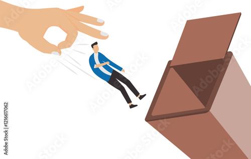 Gender inequality, male employee threw it into the trash, Mass layoffs due to inadequate human resources, impact of technological advances, loss of a job, the impact of artificial intelligence