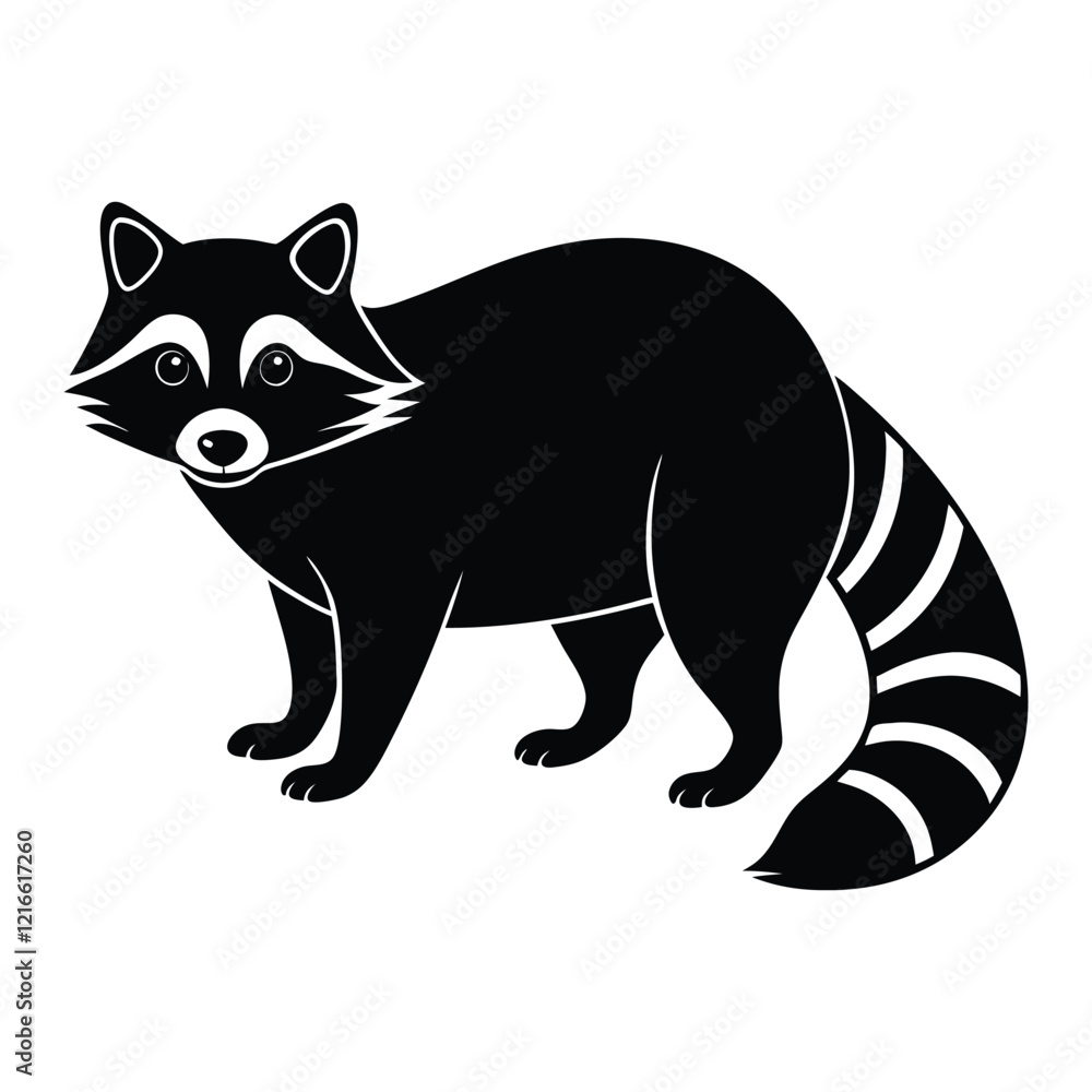 black and white raccoon white background black and white raccoon white background