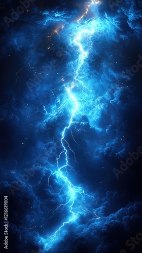 Wallpaper Mural Abstract Cosmic Lightning Bolt in a Starry Nebula Torontodigital.ca