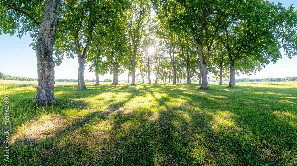 Sunlit Forest Vista, a serene landscape featuring a lush, expansive woodland bathed in warm sunlight, inviting tranquility and exploration in the heart of nature. Sunlit Forest Vista, a serene landscape featuring a lush, expansive woodland bathed in warm sunlight, inviting tranquility and exploration in the heart of nature.