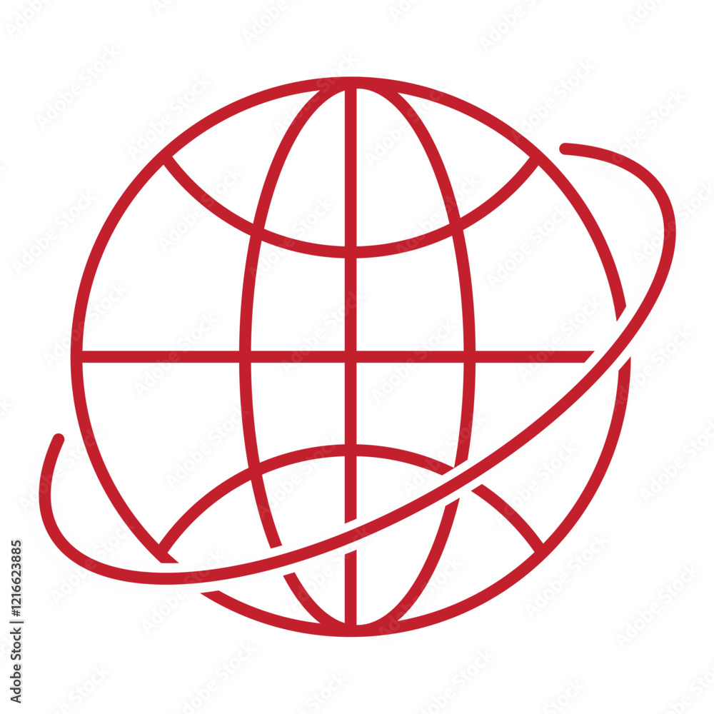 red globe icon red globe icon