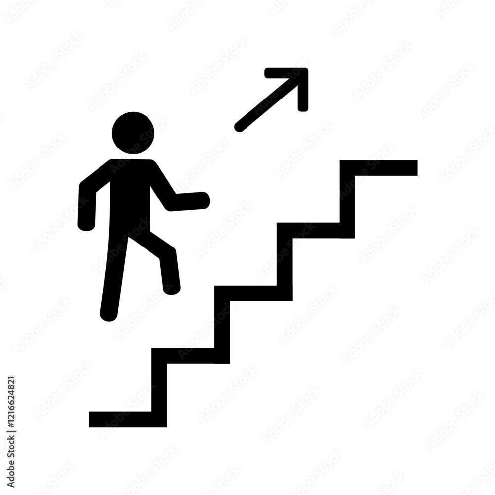 3d man running on the stairs 3d man running on the stairs