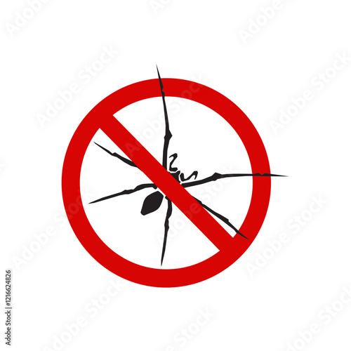 Pest control Icon template, Insect repellent emblem. Isolated forbidding and warning signs of harmful insect and rodent. Vector illustration