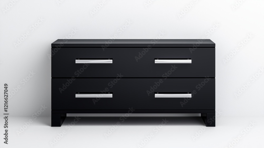 Modern Black Cabinet with Silver Handles - Minimalist Design for Contemporary Homes Modern Black Cabinet with Silver Handles - Minimalist Design for Contemporary Homes