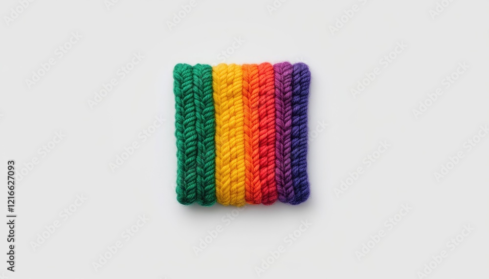 Colorful set of braided rope bands arranged neatly, showcasing vibrant hues against a clean background Colorful set of braided rope bands arranged neatly, showcasing vibrant hues against a clean background