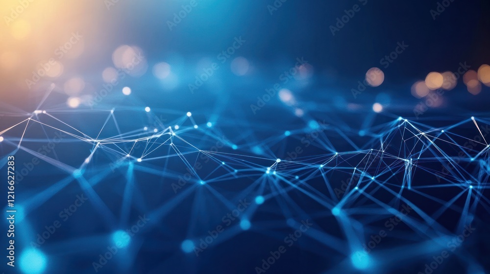 Obraz premium Abstract Network Connection: Digital Data Flow Visualization