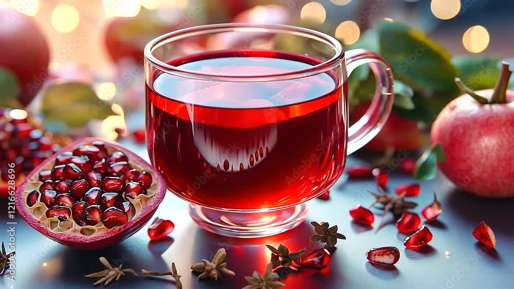 Luxurious Mulled Wine Setup with Pomegranate and Cloves Luxurious Mulled Wine Setup with Pomegranate and Cloves
