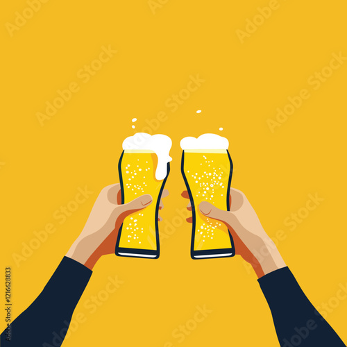 elegant illustration of glass of beer