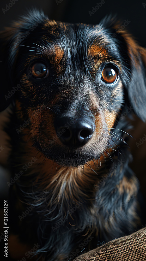 Portrait Of A Dachshund Puppy On Blurry Background Portrait Of A Dachshund Puppy On Blurry Background