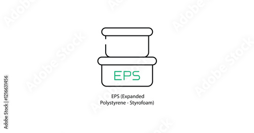 Expanded Polystyrene Material Identification Symbol - Vector Illustration 