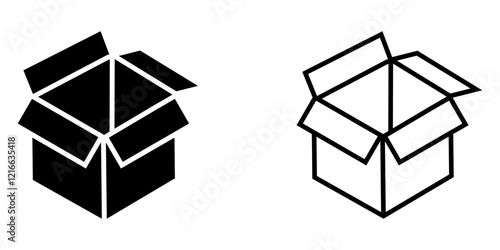 Box icon set on white background