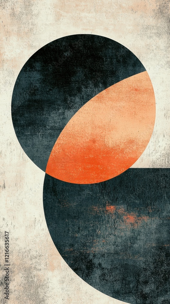 Abstract Geometric Art Featuring Overlapping Circles and Earthy Tones