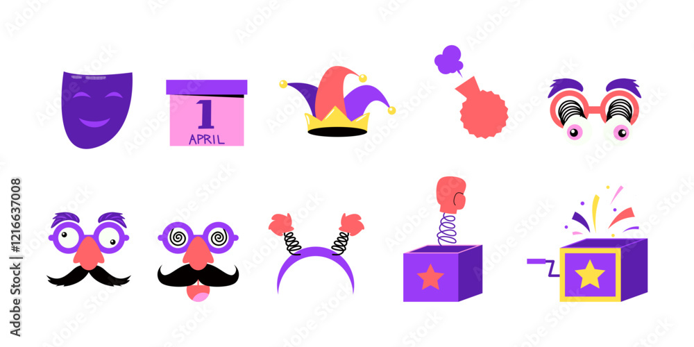 April Fools Day Element Illustration April Fools Day Element Illustration