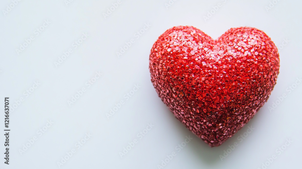 Fototapeta premium Red Heart on a Plain White Background A Minimalist Design