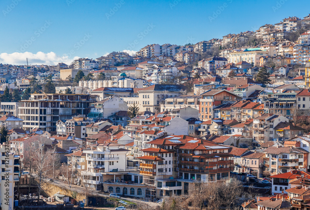 Veliko Tarnovo town on a hill
