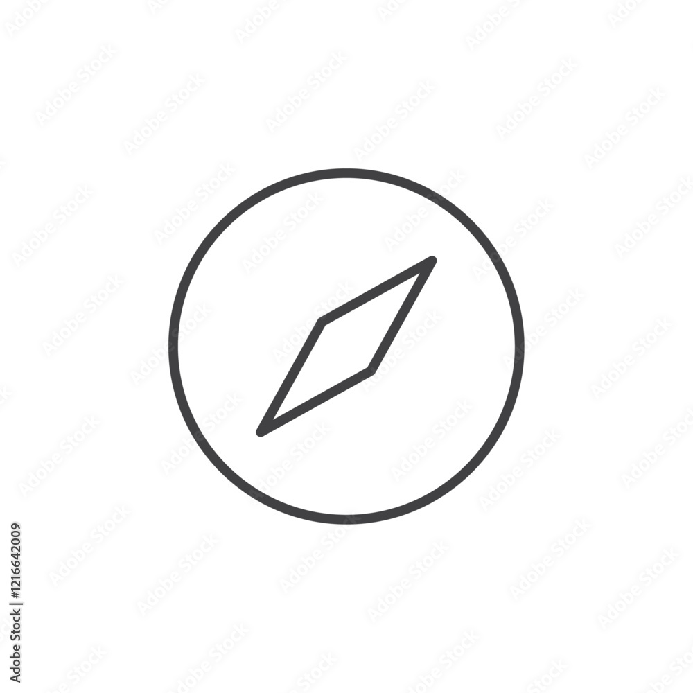 Simple compass icon symbolizing navigation or direction. Simple compass icon symbolizing navigation or direction.