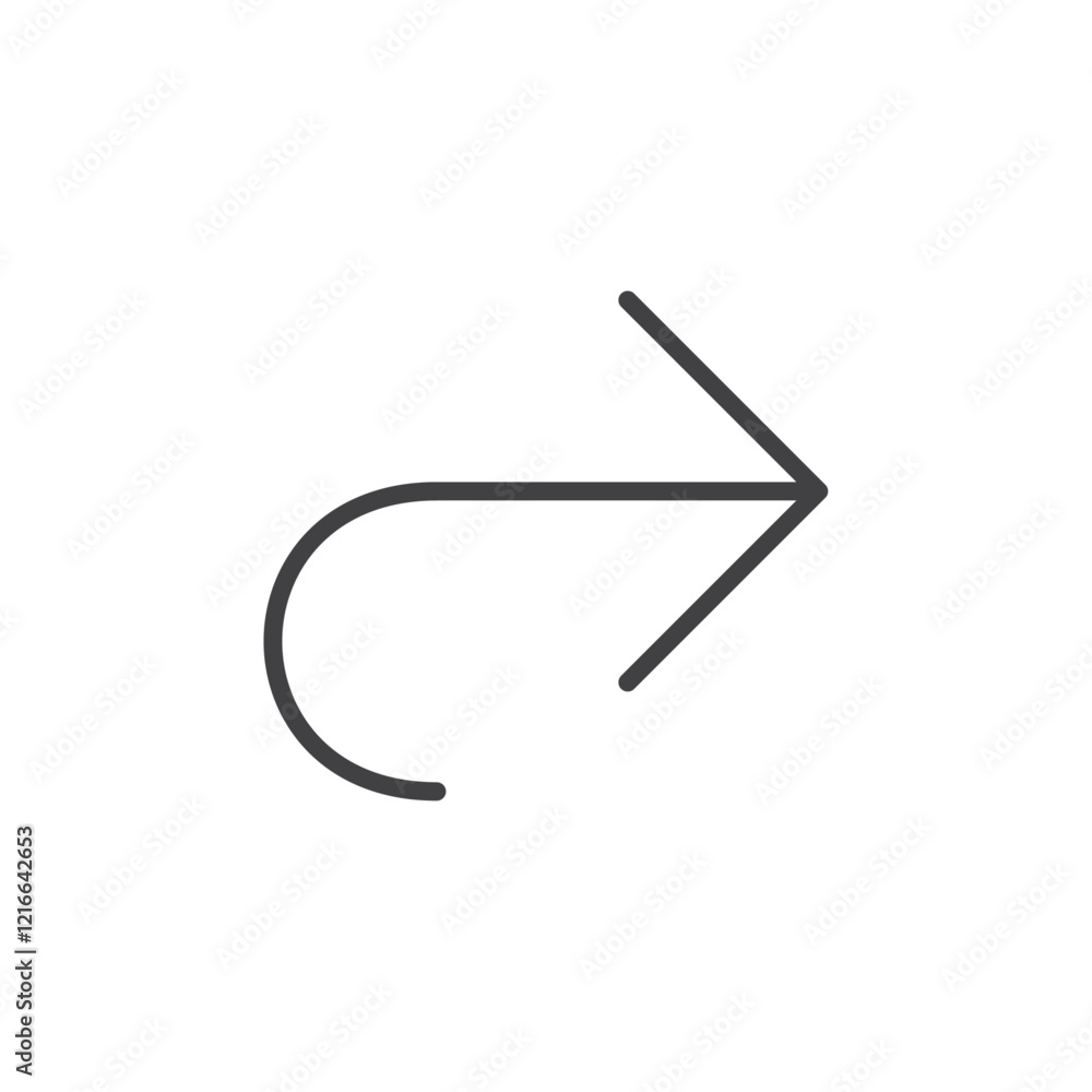 Fototapeta premium Forward arrow icon symbolizing progress or movement.