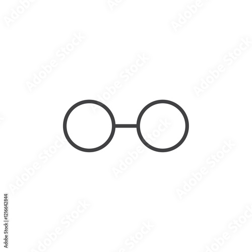 Minimalist line icon of eyeglasses, symbolizing vision or accessories.