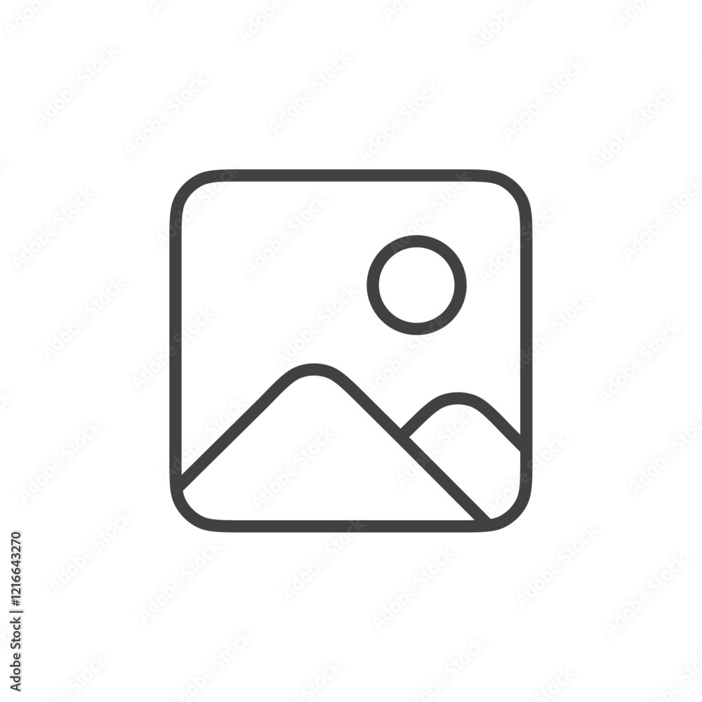 Simple image icon symbolizing photos or media. Simple image icon symbolizing photos or media.
