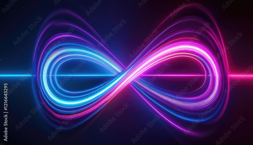 Dynamic neon infinity loop pulsating with energy dark background digital modern aesthetic vibrant colors futuristic concept Dynamic neon infinity loop pulsating with energy dark background digital modern aesthetic vibrant colors futuristic concept