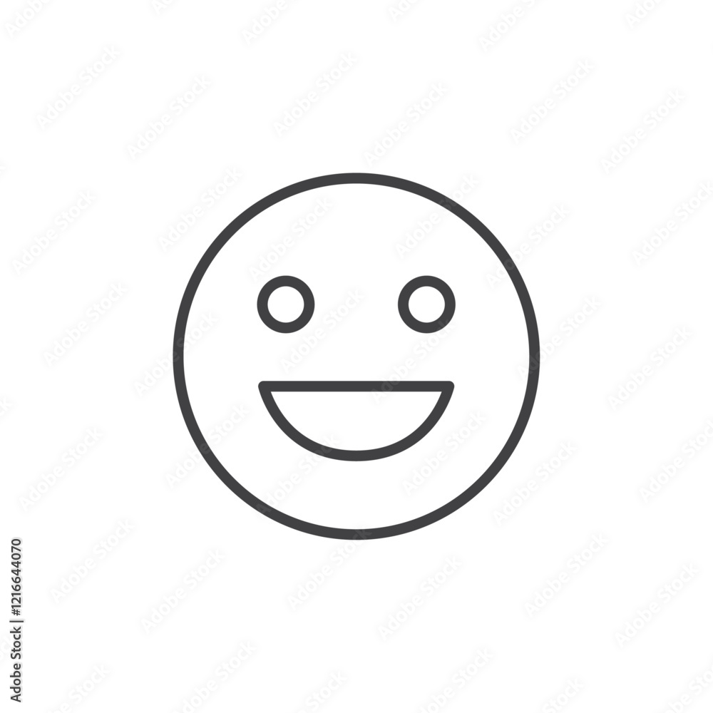 Simple smiley face icon symbolizing happiness or joy. Simple smiley face icon symbolizing happiness or joy.