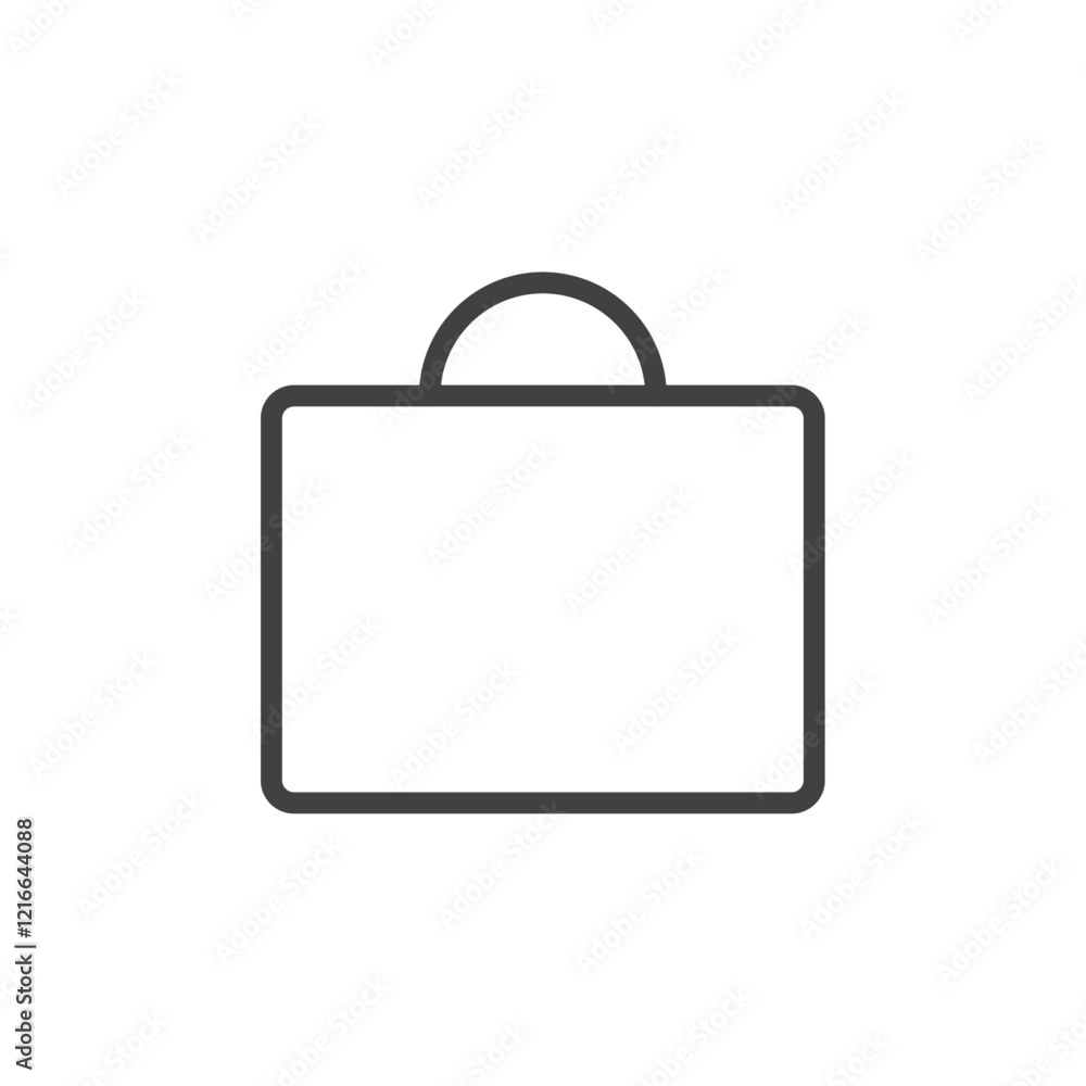 Simple shopping bag icon symbolizing retail or purchases. Simple shopping bag icon symbolizing retail or purchases.