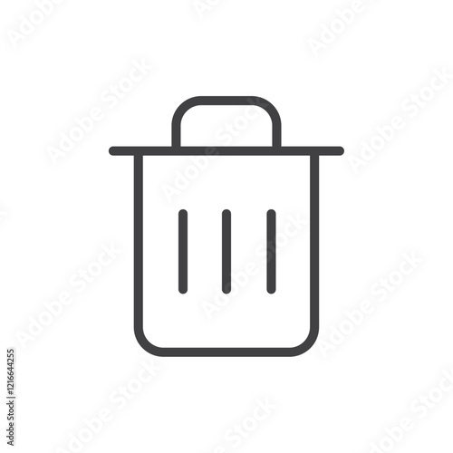 An outline of a trash bin, representing delete or removal actions.
