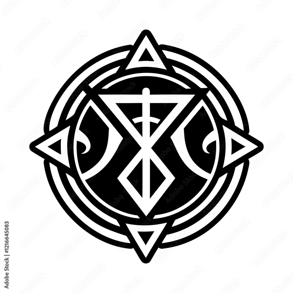 A glyph style icon of rune symbol A glyph style icon of rune symbol