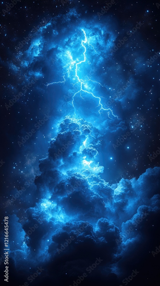 Fototapeta premium Electric Storm Cloudscape at Night