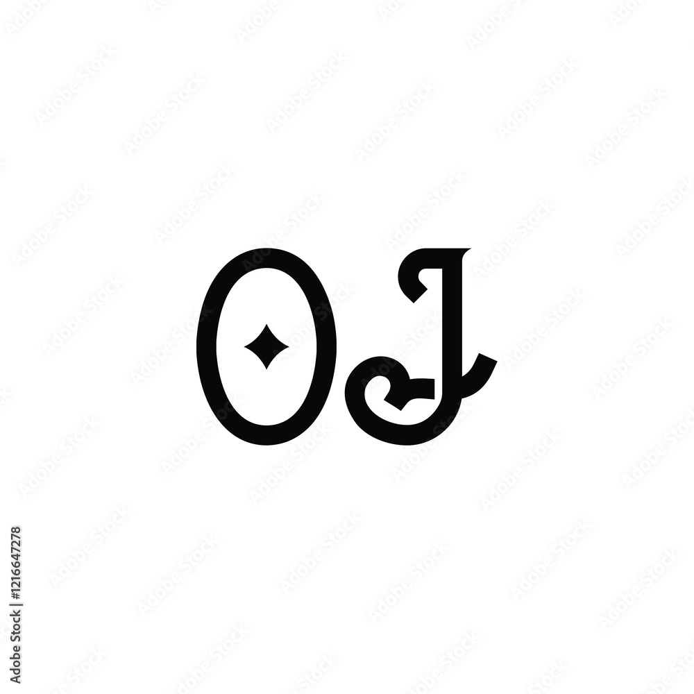 OJ monogram logo design letter text name symbol monochrome logotype alphabet character simple logo OJ monogram logo design letter text name symbol monochrome logotype alphabet character simple logo
