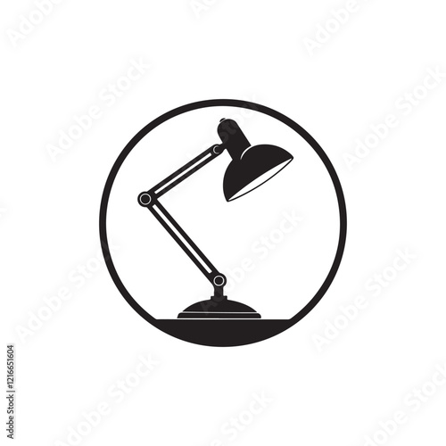 desk lamp silhouette vector line art