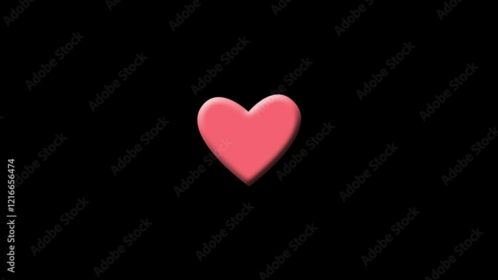 3D beating heart animation, red beating heart icon, valentine event, celebration, loop animation, alpha channel 3D beating heart animation, red beating heart icon, valentine event, celebration, loop animation, alpha channel