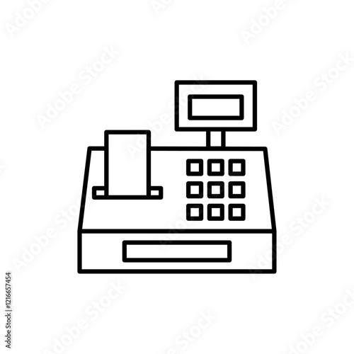 Cash register icon Vector logo set flat