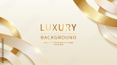 Luxury golden wavy line abstract background with glittery decoration wavy line background for invitations, certificates, award nominations, cover