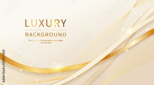 Luxurious golden wavy lines luxury style background design for invitations, certificates, award nominations, covers
