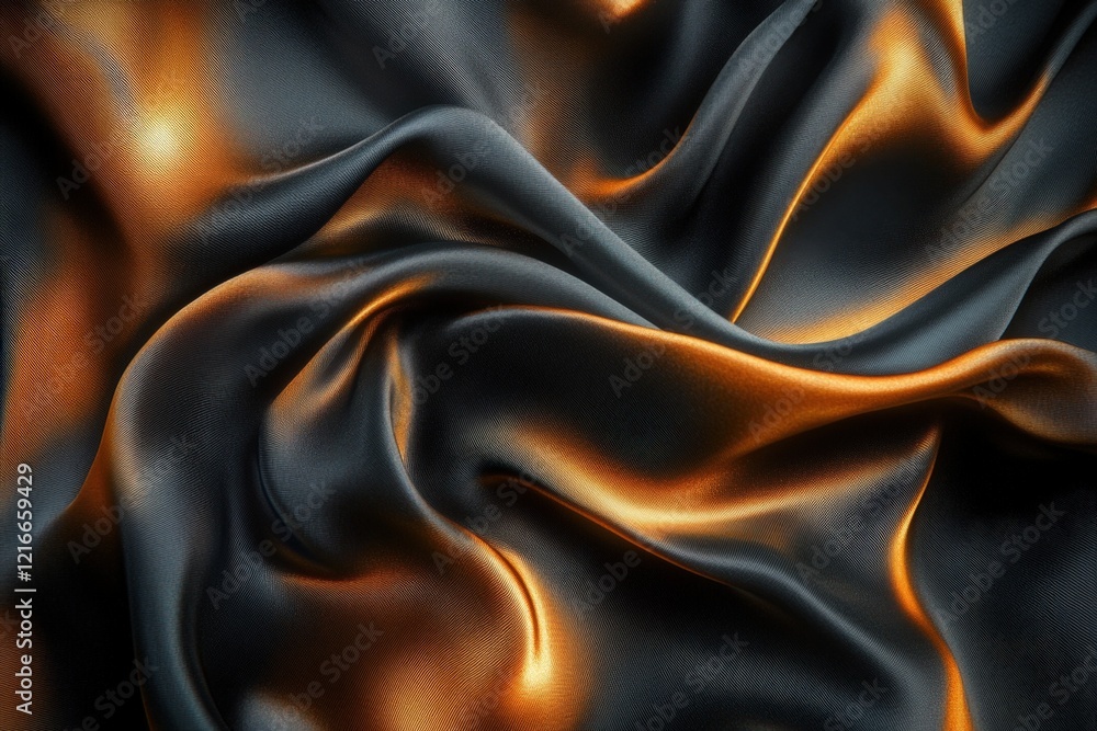 Fototapeta premium luxurious dark grey and gold silk fabric background