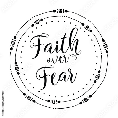 Faith over Fear Christian vector clipart, Bible verse