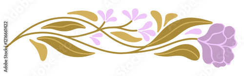 Art Nouveau floral element. Decorative element. Vector.