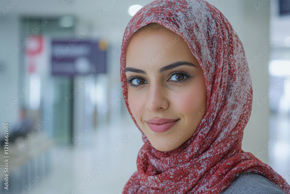 Confident Woman in Hijab with Soft Smile Confident Woman in Hijab with Soft Smile