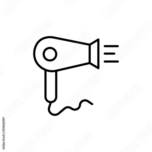 Hair dryer icon Vector logo set flat