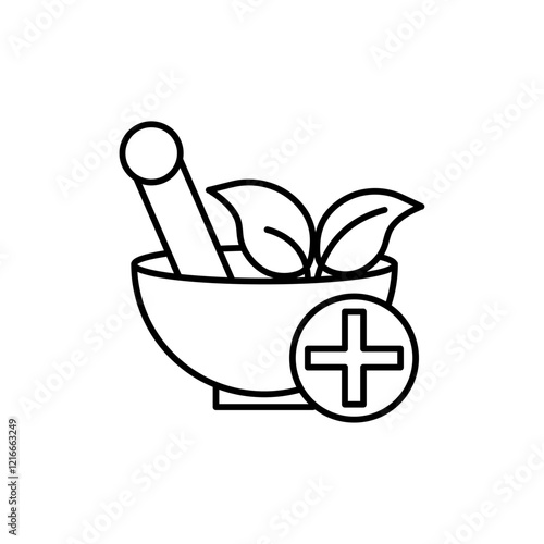 Herbal medicine icon Vector logo set flat