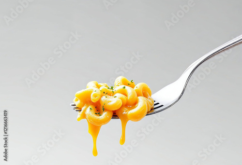 Wallpaper Mural Mac and cheese on a fork isolated on a transparent or white background, png Torontodigital.ca