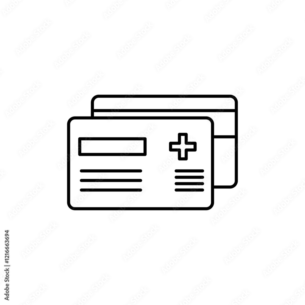 Insurance card icon Vector logo set flat Insurance card icon Vector logo set flat